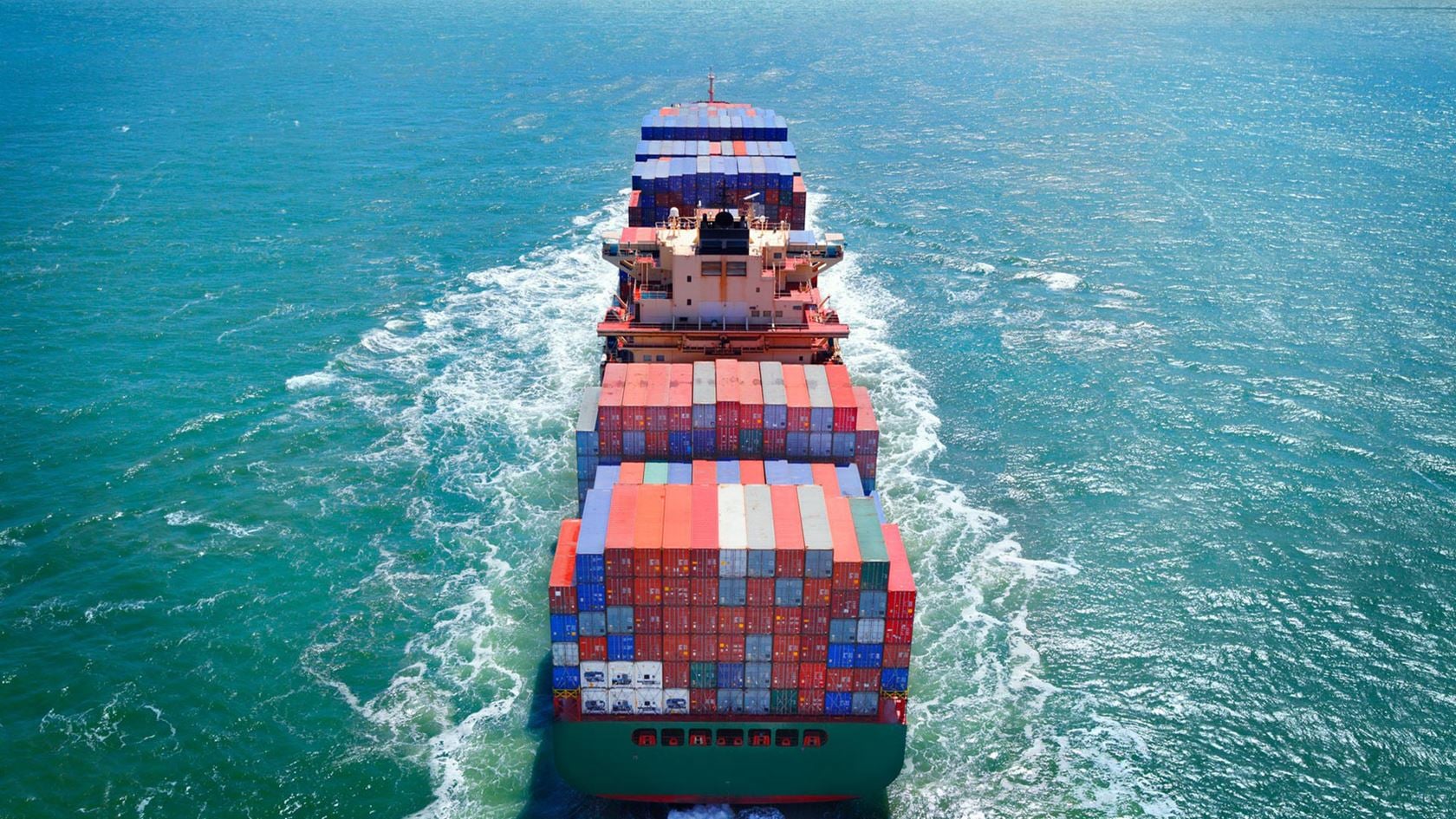 Container ship at sea